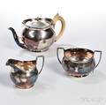 Assembled Threepiece George III Sterling Silver Tea Service