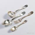 Twentynine Pieces of Brackett amp Crosby Coin Silver Flatware