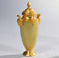 Jeweled Coalport Porcelain Vase and Cover