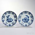 Pair of Dutch Delftware Blue and White Dishes