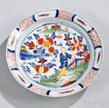 Dutch Delftware Polychrome Decorated Chinoiserie Charger