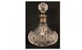 1246 Cut Glass Bulbous Decanter with DB Silverplated