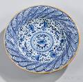 Dutch Delftware Blue and White Floral Decorated Charger