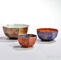 Three Wedgwood Lustre Octagonal Bowls
