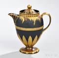Wedgwood Gilded and Bronzed Black Basalt Teapot and Cover