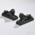 Pair of Wedgwood Black Basalt Lions