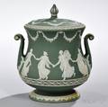 Wedgwood Green Jasper Dip Tobacco Jar and Cover