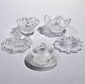Three Cut Glass Dishes with Undertrays
