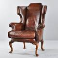 George IIIstyle Leather Wing Chair