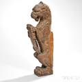 Carved Oak Lion Fragment