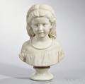 Pietro Dal Negro Italian Late 19th Century Marble Bust of a Young Girl