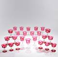 Twentyfour Pieces of Rose Cuttoclear Stemware