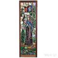 Pair of Stained Glass Panels Depicting Medievalstyle Ladies