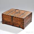 Brassbound Carved Oak Box