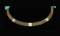 186 Ladies 18 Kt Yellow Gold Panther Link Necklace