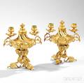 Pair of Twolight Giltbronze Candelabra