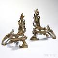 Pair of Bronze Louis XVstyle Chenets