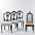 Three Signed Gillow Chairs and a Childs Chair