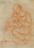 Attributed to Egisto Rossi Italian c 18241899 Seated Mother and Child