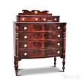 Classical Carved Mahogany and Mahogany Veneer Bowfront Chest of Drawers