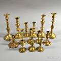 Fourteen Brass Candlesticks