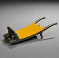Miniature Green and Yellowpainted Wheelbarrow