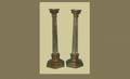 1099 Pair of Bronze Gothic Single Candlestick Holders