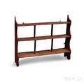 Redpainted Shapedend Threetier Wall Shelf