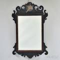 Chippendale Carved Mahogany Veneer Scrollframe Mirror