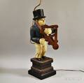 Polychrome Carved Figural Lamp