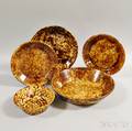Five Rockinghamglazed Stoneware Items