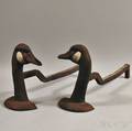Cast Iron Goose Head Andirons