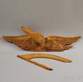 Bellamytype Carved Pine Spreadwing Eagle with Banner