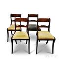 Set of Four Classicalstyle Carved Walnut Side Chairs
