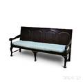 Carved and Paneled Oak Settee