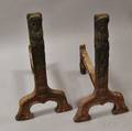 Pair of Cast Iron Figural Andirons