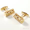 14kt Gold Barrel Cuff Links