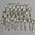 Twentyseven Mostly Coin Silver Teaspoons
