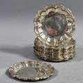 Twelve Mexican 950 Silver Bread and Butter Plates