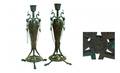 1223 Pair of Bronze Egyptian Revival Candlesticks rais