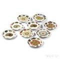Nine Fornasetti Conchiglie Pattern Dinner Plates