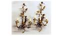 265B Gilt Metal ThreeLight Foliate Sconces