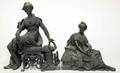 263A 2 Spelter Black patinated sculptures