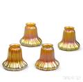 Four Steuben Gold Aurene Lamp Shades