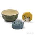 Saturday Evening Girls Pottery Bowl Flower Frog and Goose Paperweight