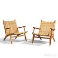 Pair of Hans Wegner CH27 Lounge Chairs