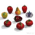 Nine Glass Fruits and Vegetables by Salviati and Other Makers