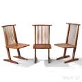 Three Conoidstyle Dining Chairs After George Nakashima
