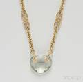 14kt Gold and Green Amethyst Necklace