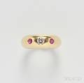 18kt Gold Ruby and Diamond Ring Cartier